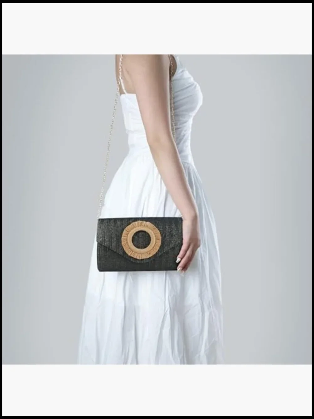 Straw Clutch Purse Women Summer Beach Bag Envelope Evening Handbag Formal Party - Picture 3 of 7